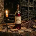 Bouteille de Château Margaux 1895 dans une cave historique